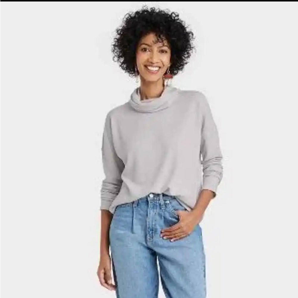 Target - A New Day waffle knit grey turtleneck XL